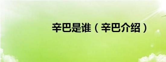 辛巴是谁（辛巴介绍）