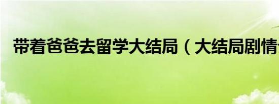 带着爸爸去留学大结局（大结局剧情介绍）