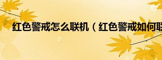 红色警戒怎么联机（红色警戒如何联机）