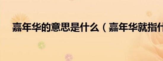 嘉年华的意思是什么（嘉年华就指什么）
