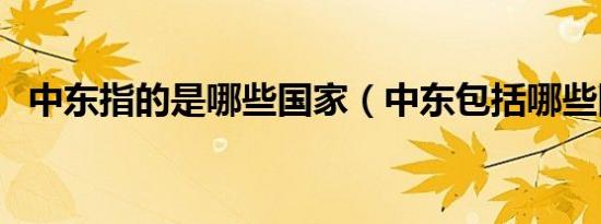 中东指的是哪些国家（中东包括哪些国家）