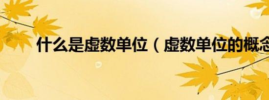 什么是虚数单位（虚数单位的概念）