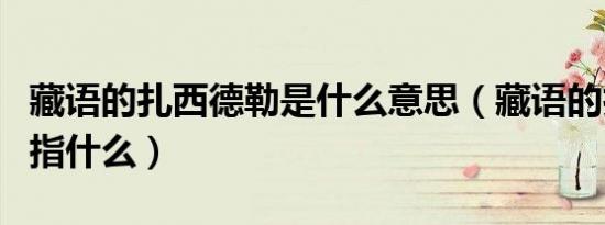 藏语的扎西德勒是什么意思（藏语的扎西德勒指什么）
