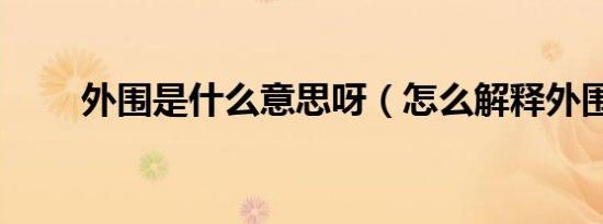 外围是什么意思呀（怎么解释外围）