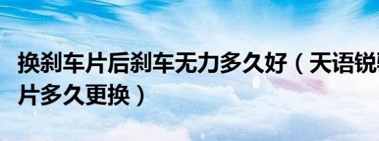 换刹车片后刹车无力多久好（天语锐骑前刹车片多久更换）