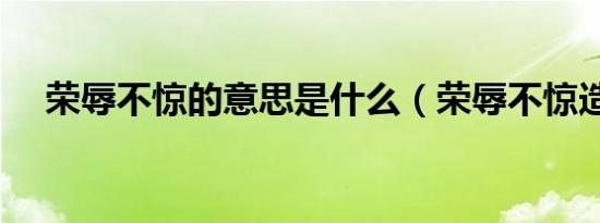 荣辱不惊的意思是什么（荣辱不惊造句）