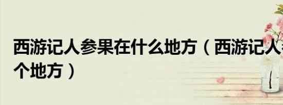 西游记人参果在什么地方（西游记人参果在哪个地方）