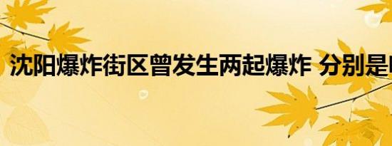 沈阳爆炸街区曾发生两起爆炸 分别是啥情况