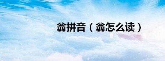 翁拼音（翁怎么读）