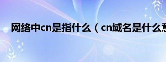 网络中cn是指什么（cn域名是什么意思）