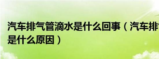 汽车排气管滴水是什么回事（汽车排气管滴水是什么原因）