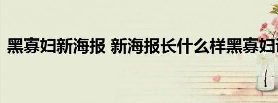 黑寡妇新海报 新海报长什么样黑寡妇讲的啥