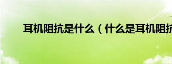 耳机阻抗是什么（什么是耳机阻抗）
