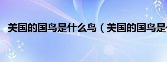 美国的国鸟是什么鸟（美国的国鸟是什么）
