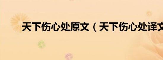 天下伤心处原文（天下伤心处译文）