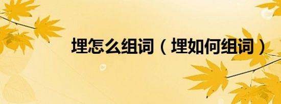 埋怎么组词（埋如何组词）