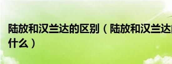陆放和汉兰达的区别（陆放和汉兰达的区别是什么）