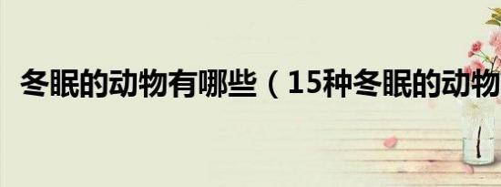 冬眠的动物有哪些（15种冬眠的动物盘点）