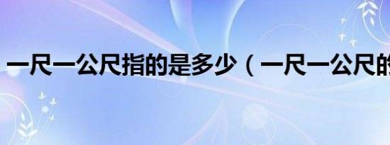 一尺一公尺指的是多少（一尺一公尺的解释）