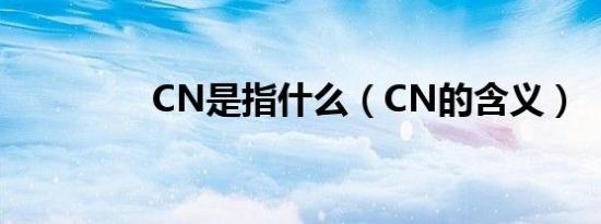 CN是指什么（CN的含义）