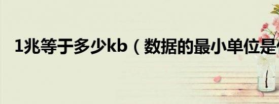 1兆等于多少kb（数据的最小单位是什么）