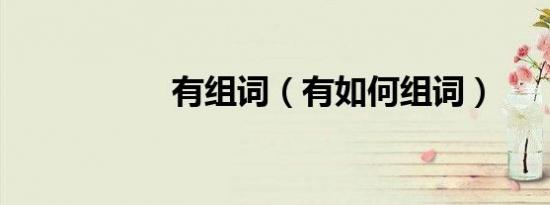 有组词（有如何组词）