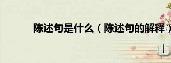 陈述句是什么（陈述句的解释）