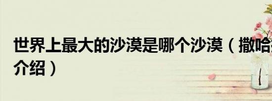世界上最大的沙漠是哪个沙漠（撒哈拉沙漠的介绍）