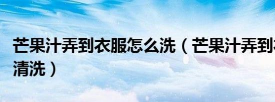 芒果汁弄到衣服怎么洗（芒果汁弄到衣服如何清洗）
