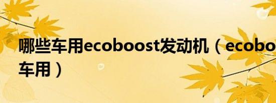 哪些车用ecoboost发动机（ecoboost哪些车用）