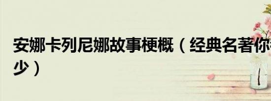 安娜卡列尼娜故事梗概（经典名著你都了解多少）