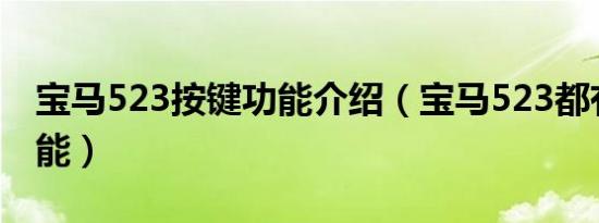 宝马523按键功能介绍（宝马523都有哪些功能）