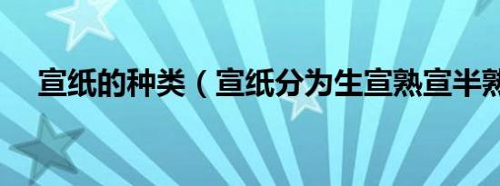 宣纸的种类（宣纸分为生宣熟宣半熟宣）