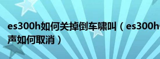 es300h如何关掉倒车啸叫（es300h倒车蜂鸣声如何取消）