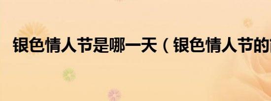 银色情人节是哪一天（银色情人节的简介）