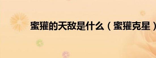 蜜獾的天敌是什么（蜜獾克星）