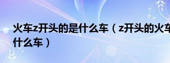 火车z开头的是什么车（z开头的火车指的是什么车）