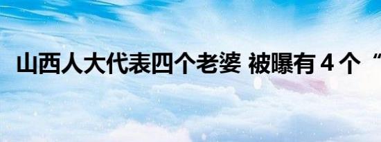 山西人大代表四个老婆 被曝有４个“老婆”