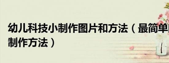 幼儿科技小制作图片和方法（最简单的科技小制作方法）