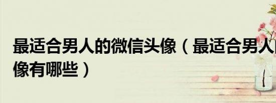 最适合男人的微信头像（最适合男人的微信头像有哪些）