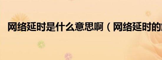 网络延时是什么意思啊（网络延时的解释）