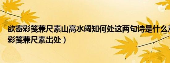 欲寄彩笺兼尺素山高水阔知何处这两句诗是什么意思（欲寄彩笺兼尺素出处）