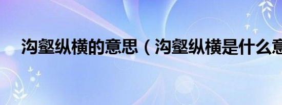 沟壑纵横的意思（沟壑纵横是什么意思）