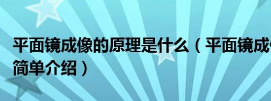 平面镜成像的原理是什么（平面镜成像的原理简单介绍）