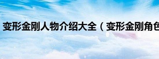 变形金刚人物介绍大全（变形金刚角色简介）