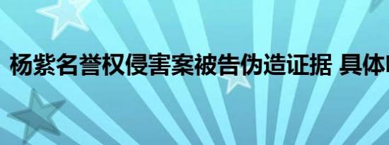 杨紫名誉权侵害案被告伪造证据 具体啥情况