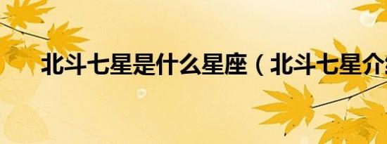 北斗七星是什么星座（北斗七星介绍）