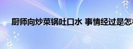 厨师向炒菜锅吐口水 事情经过是怎样的