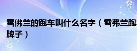雪佛兰的跑车叫什么名字（雪弗兰跑车是什么牌子）