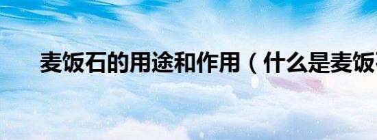 麦饭石的用途和作用（什么是麦饭石）
